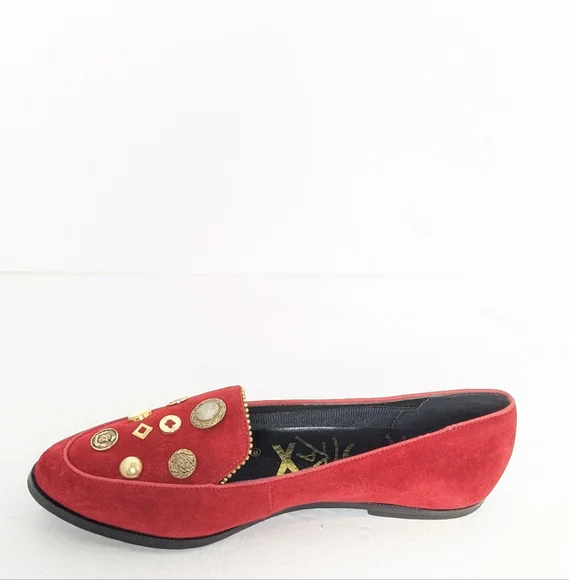 Vintage 80-90s red suede flats - Picture 10 of 16